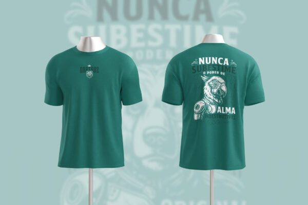 Camiseta NARTHUZ "Alma Indestrutível" – Verde Teal Jungle - Imagem 4